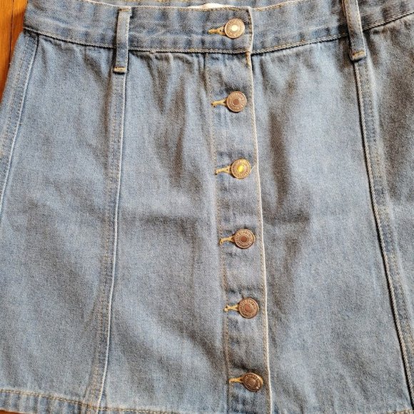 Forever 21 Button Front Denim Skirt M - Picture 2 of 4